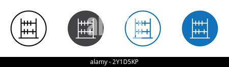 Abacus icon Logo sign in thin line outline set and group collection Stock Vector