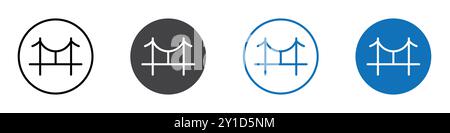 Bridge icon Logo sign in thin line outline set and group collection Stock Vector