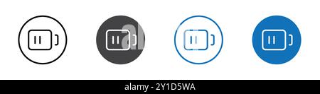 Battery icon Logo sign in thin line outline set and group collection Stock Vector