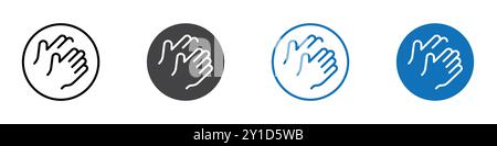 Clapping icon Logo sign in thin line outline set and group collection Stock Vector