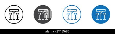 Table stool icon Logo sign in thin line outline set and group collection Stock Vector
