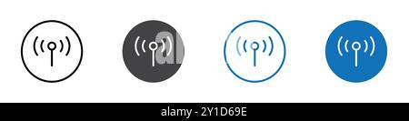 Network icon Logo sign in thin line outline set and group collection Stock Vector