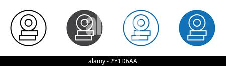 Coin stack icon Logo sign in thin line outline set and group collection Stock Vector