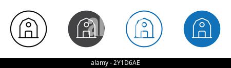 Cottage icon Logo sign in thin line outline set and group collection Stock Vector