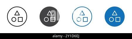 Shapes icon Logo sign in thin line outline set and group collection Stock Vector