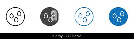 Rain drops icon Logo sign in thin line outline set and group collection Stock Vector