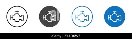 Engine icon Logo sign in thin line outline set and group collection Stock Vector