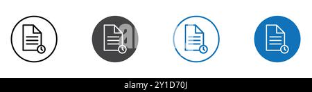 Waiting list icon Logo sign in thin line outline set and group collection Stock Vector