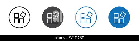 Widget icon Logo sign in thin line outline set and group collection Stock Vector