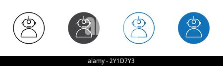 Robot icon Logo sign in thin line outline set and group collection Stock Vector