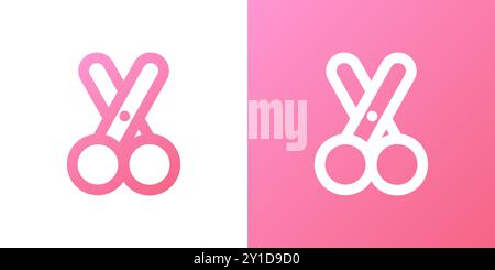 Minimal gradient scissors icon. Back to school. Vector illustration, flat design Stock Vector