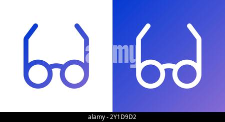 Minimal gradient glasses icon. Back to school. Vector illustration, flat design Stock Vector
