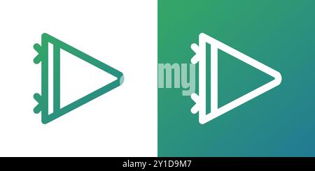 Minimal gradient pennant flag icon. Back to school. Vector illustration, flat design Stock Vector