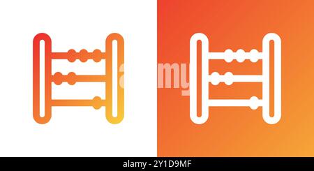 Minimal gradient abacus icon. Back to school. Vector illustration, flat design Stock Vector
