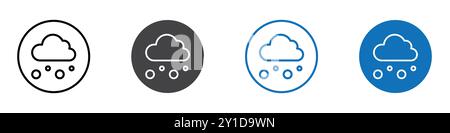 Snow fall icon Logo sign in thin line outline set and group collection Stock Vector