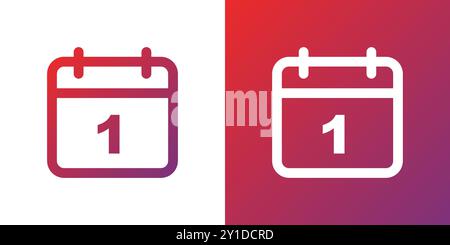 Minimal gradient calendar icon. Back to school. Vector illustration, flat design Stock Vector
