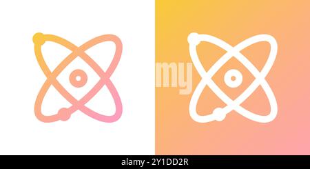 Minimal gradient atom icon. Back to school. Vector illustration, flat design Stock Vector