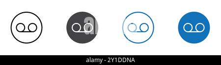 Voicemail icon Logo sign in thin line outline set and group collection Stock Vector