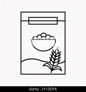 Cornflakes breakfast package icon Cereal flakes Stock Vector