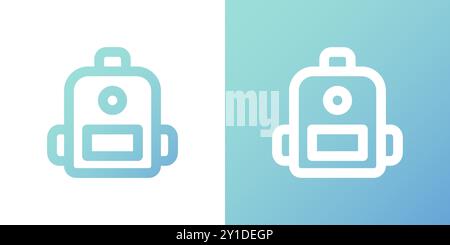 Minimal gradient backpack icon. Back to school. Vector illustration, flat design Stock Vector