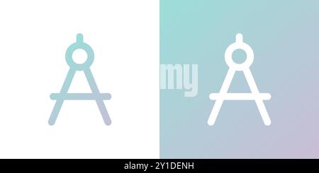 Minimal gradient compass icon. Back to school. Vector illustration, flat design Stock Vector