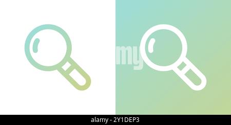 Minimal gradient magnifying glass icon. Back to school. Vector illustration, flat design Stock Vector