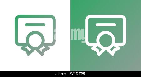 Minimal gradient diploma certificate icon. Back to school. Vector illustration, flat design Stock Vector