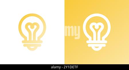 Minimal gradient light bulb icon. Back to school. Vector illustration, flat design Stock Vector
