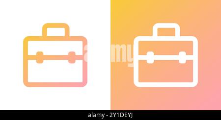 Minimal gradient briefcase icon. Back to school. Vector illustration, flat design Stock Vector