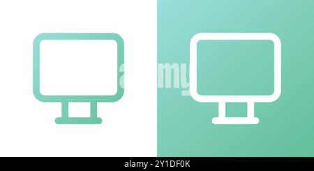 PC computer in flat outline style. Vector clipart illustration Stock ...