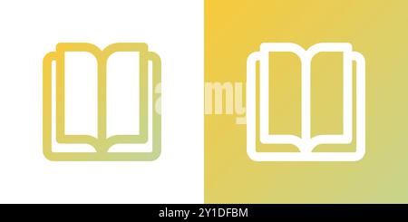 Minimal gradient open book icon. Back to school. Vector illustration, flat design Stock Vector