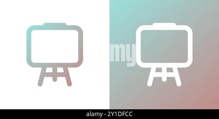 Minimal gradient blackboard icon. Back to school. Vector illustration, flat design Stock Vector