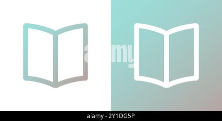 Minimal gradient open publication icon. Back to school. Vector illustration, flat design Stock Vector
