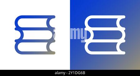 Minimal gradient stack of books icon. Back to school. Vector illustration, flat design Stock Vector
