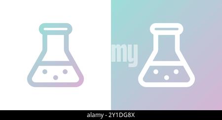 Minimal gradient conical flask icon. Back to school. Vector illustration, flat design Stock Vector