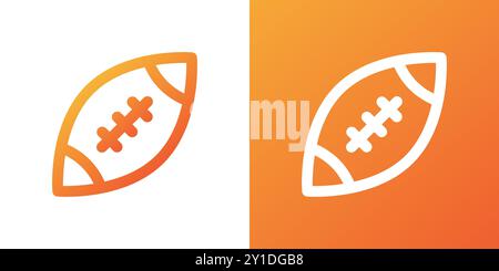 American football ball. Minimal gradient icon. Back to school. Vector illustration, flat design Stock Vector