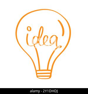 Idea Light Bulb Brainstorm Solution Calligraphy Stock Vector