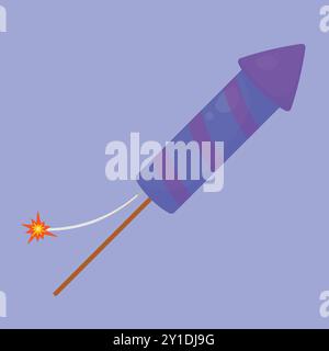 Firecracker rocket vector icon. firecracker rocket illustration. fireworks icon Stock Vector