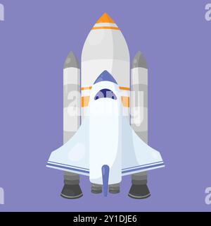 Spaceship Shuttle vector icon. spaceship icon. space rocket shuttle icon Stock Vector