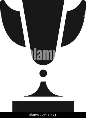 Glyph or solid trophy award, school equipment, back to school concept. Editable file Stock Vector