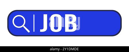 Search bar with word job 2D linear cartoon object Stock Vector
