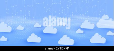 The symbiotic relationship between cloud technology and artificial intelligence in driving next-generation innovations Stock Vector