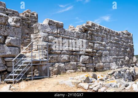 Griechenland, Kykladen, Amorgos, Arkesini, Turm von Agia Triada Stock Photo