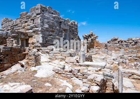 Griechenland, Kykladen, Amorgos, Arkesini, Turm von Agia Triada Stock Photo