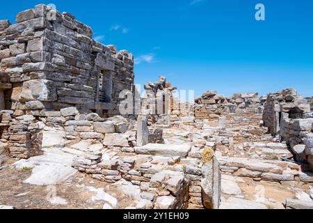 Griechenland, Kykladen, Amorgos, Arkesini, Turm von Agia Triada Stock Photo