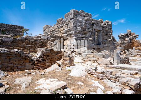 Griechenland, Kykladen, Amorgos, Arkesini, Turm von Agia Triada Stock Photo