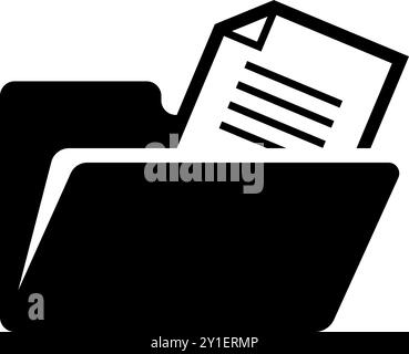 Document papers in folder symbol office document vector illustration icon Stock Vector