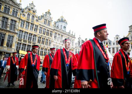 Brussels, Belgium. 06th Sep, 2024. FOCUS COVERAGE REQUESTED TO BELGA A picture taken during the opening of the 'Belgian Beer Weekend 2024' beer festival at the Grote Markt - Grand-Place square in the city center of Brussels on Friday 06 September 2024. BELGA PHOTO JASPER JACOBS Credit: Belga News Agency/Alamy Live News Stock Photo