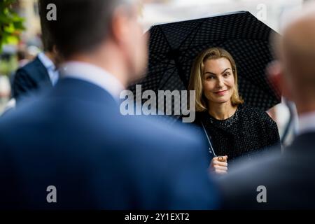 Brussels, Belgium. 06th Sep, 2024. FOCUS COVERAGE REQUESTED TO BELGA Patricia Doukeris is seen at the opening of the 'Belgian Beer Weekend 2024' beer festival at the Grote Markt - Grand-Place square in the city center of Brussels on Friday 06 September 2024. BELGA PHOTO JASPER JACOBS Credit: Belga News Agency/Alamy Live News Stock Photo