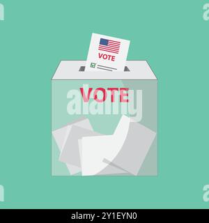 USA voting, USA citizen participation in voting Stock Vector